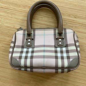 Small pink checkered Burberry mini handbag